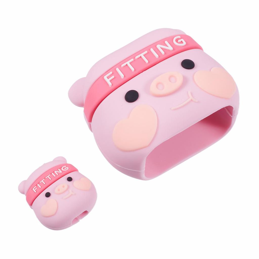 2Pcs/Set Pig Head Protective Sleeve for Apple iPhone 18/20W Charger Cover + Data Cable Saver Silicone Case