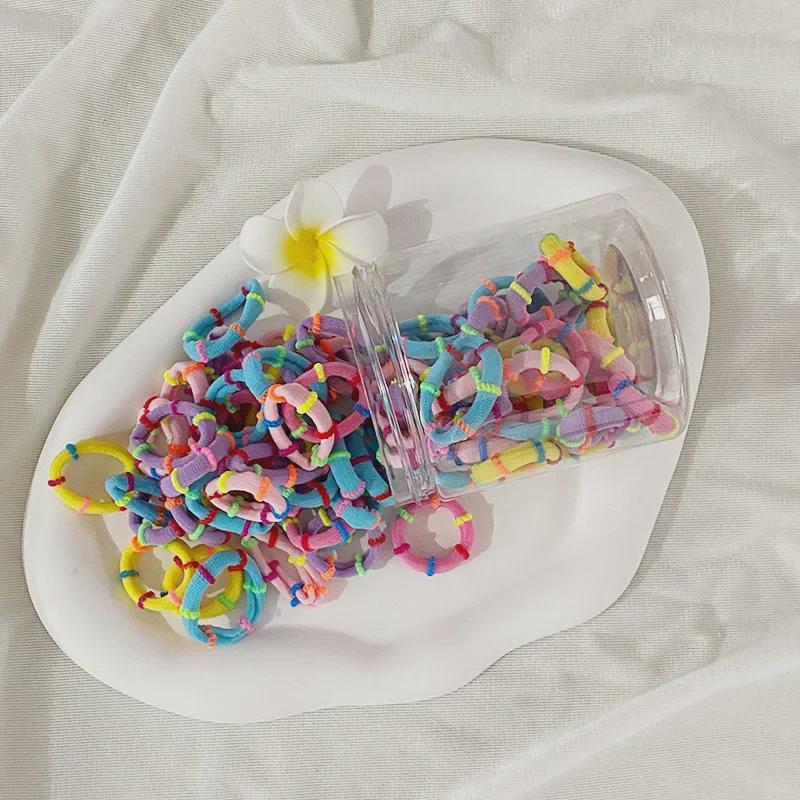 "Colorful Bamboo Ring Hair Ties for Kids - High Elasticity, Gentle On Hair"