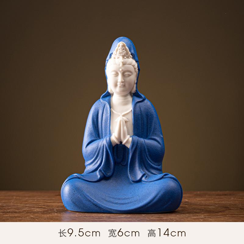 Китайская Гуаньинь Бодхисаттва для гостиной, статуя Будды, поклонение фоновому свету, украшение в стиле дзен