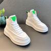 Fashion Genuine Leather White Shoes Men High Top Sneakers Mens Casual Shoes Cool Street Soft Comfortable