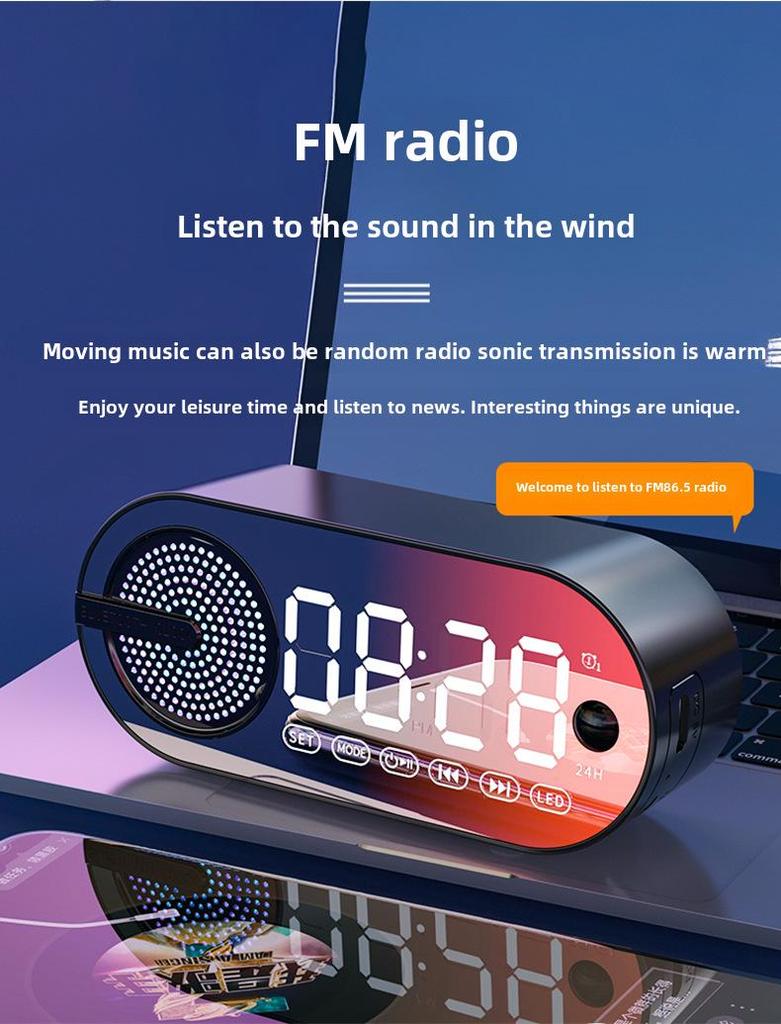 Портативный светящийся Bluetooth-динамик и будильник с перезаряжаемой батареей для спальни/студенчества
