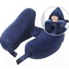 Надувная подушка для шеи с запатентованным клапаном, отделение для телефона, портативная H-образная мягкая подушка для шеи