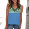 Women's Fashion Casual Daily Versatile Striped Texture Slim Fit Summer Vest Top