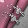 Серьги-подвески для пирсинга с танцующей девушкой из стерлингового серебра 925 пробы, модные свадебные украшения