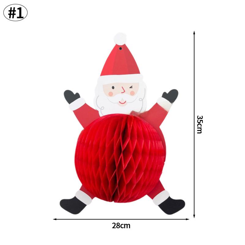 Christmas Tree Decoration 3D Honeycomb Paper Christmas Tree Hanging Pendent New Year Xmas Party Atmosphere Shop Decor Prop