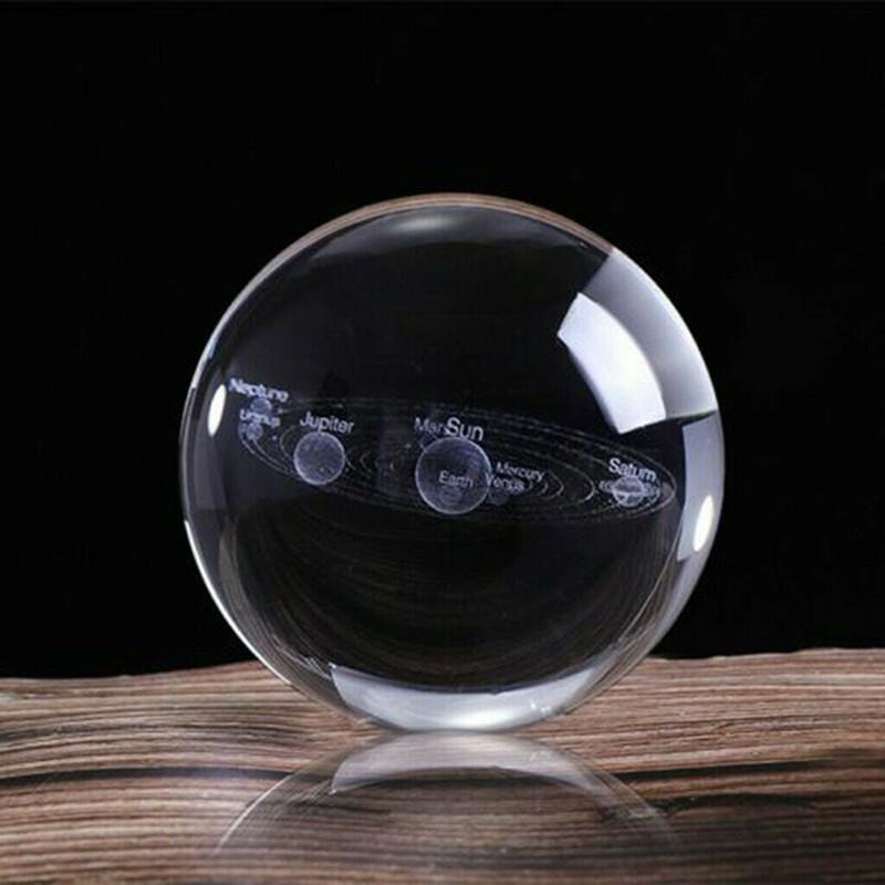 Solar Engraved Laser System Ball 3d Miniature Planets Sphere Glass Globe Decor
