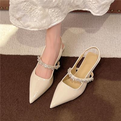 Темпераментные туфли на высоком каблуке французские тонкие каблуки острый носок 2025 новая весна и лето слово красивые туфли с сумкой сандалии женская обувь