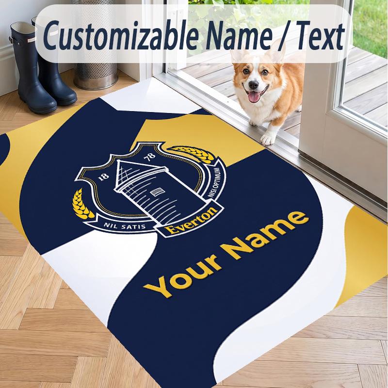 Custom Text Printed Rug Everton FC Non Slip Floor Carpet For Home Room Decor