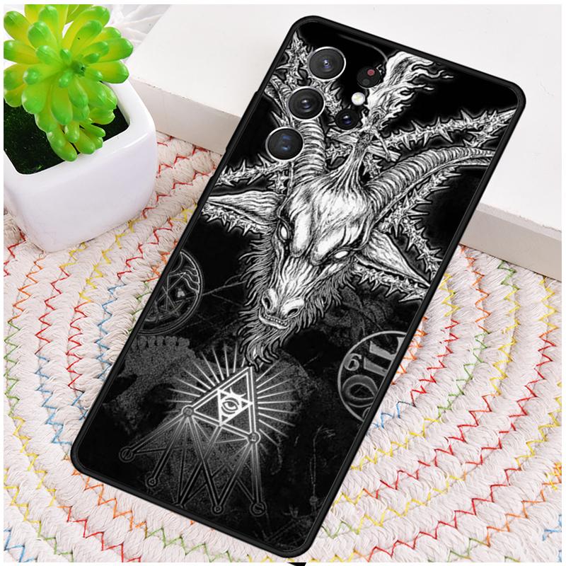 Готический Сатанинский Чехол для Телефона с Бафометом для Samsung Galaxy note 10 pro S26 Ultra S23 S24 FE S25 S21 S22 PLUS ударопрочный Чехол