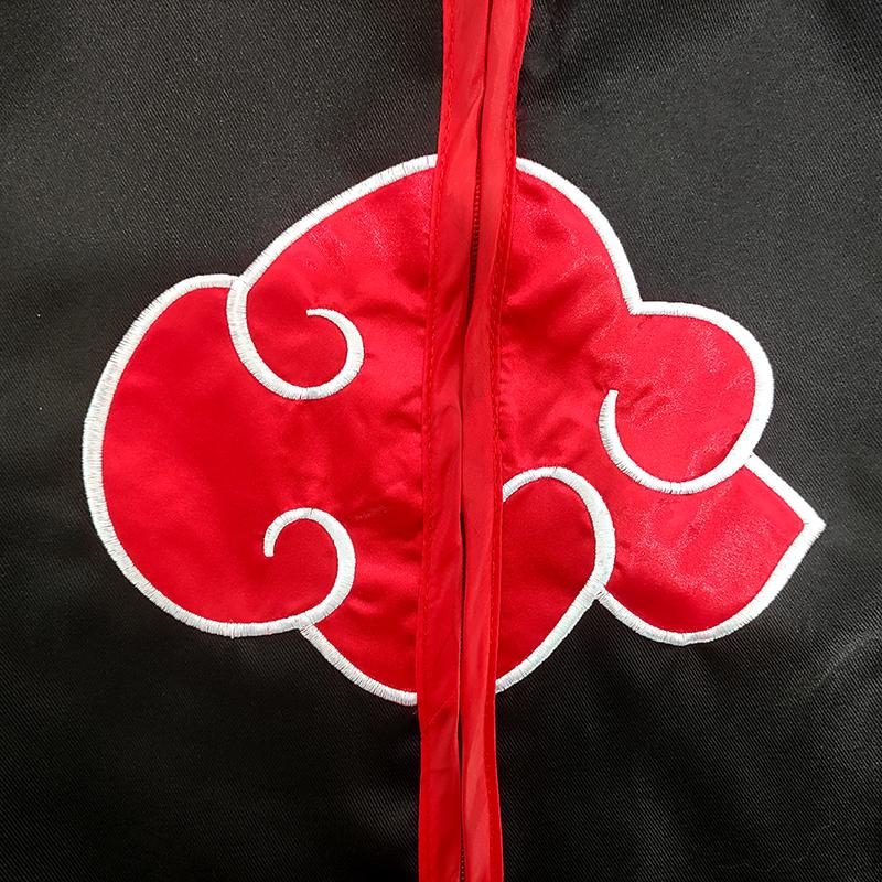 Плащ Учиха Итачи Акацуки с красным облаком Аниме Костюм Повязка на голову Ожерелье Хэллоуин Плащ Взрослый Ребенок