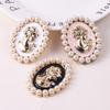 Распродажа Жемчужные броши для женщин Брошь в виде королевы с каплями масла, брошь на лацкан, овальные жемчужные броши, модные украшения, благородные подарки