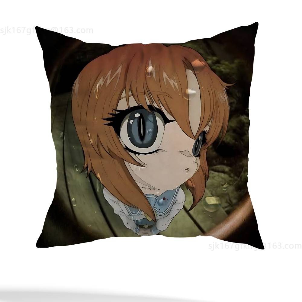 Аниме Higurashi Наволочка Квадратная Двусторонняя Печать Короткий Плюш Подушка для Дивана Наволочка для Спальни Прикроватная Подушка