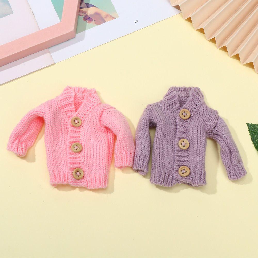 Toys Handmade Doll Accessories Dressing Clothes Mini Knitted Sweater Fur Coat Tops Casual Dress