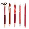 Shining Pearl Diamond Pen 5PCS Metal Ballpoint Pens, with Sparkling Rhinestone Decor, Professional Stationery Smooth Press Mechanism Writing Pen, for