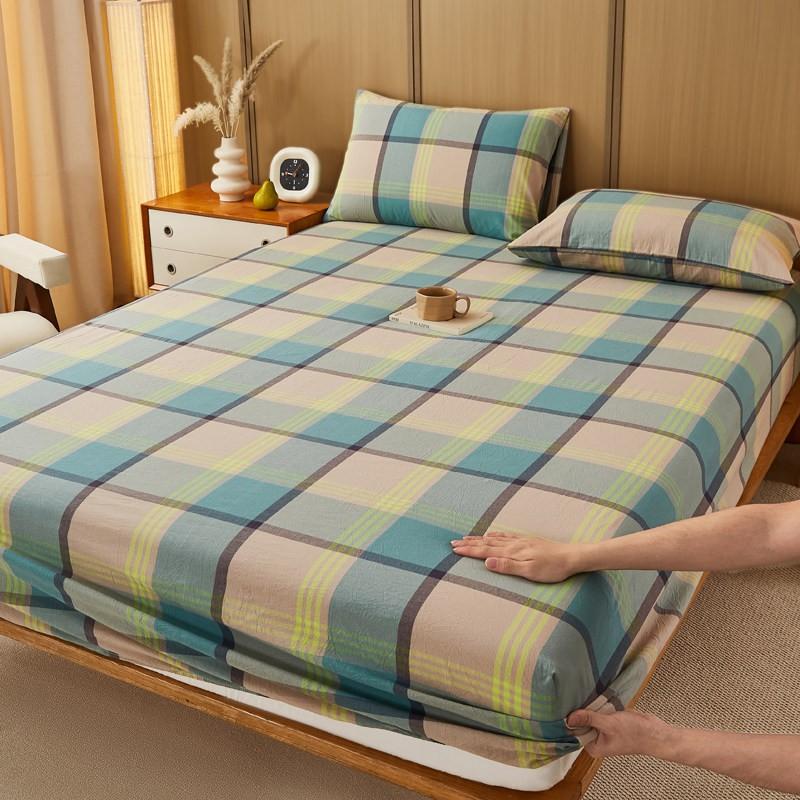 100% Cotton Fitted Sheet Mattress Breathable Bed Protector Cover Single Size