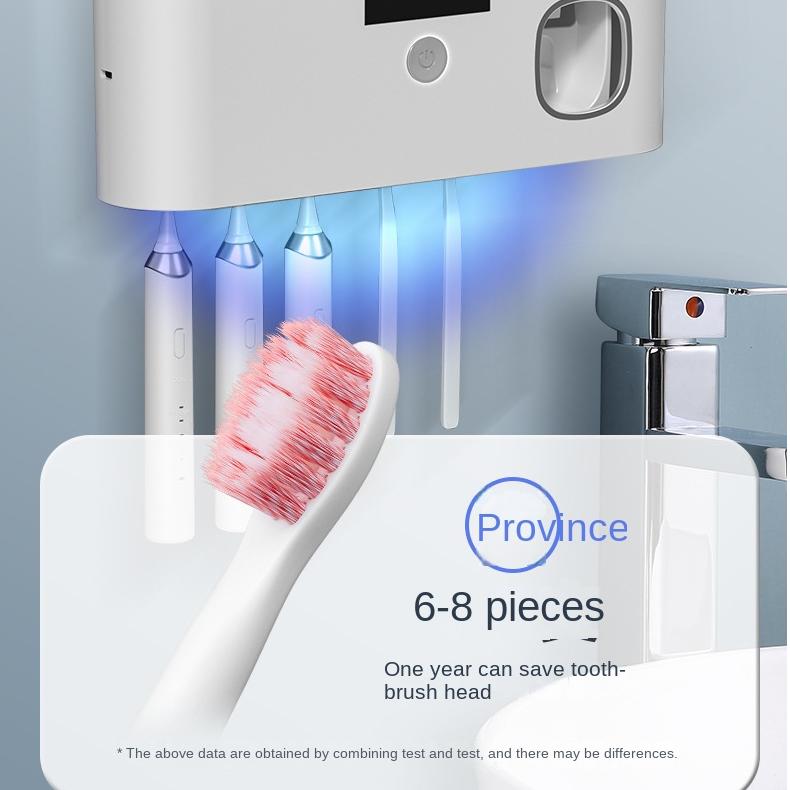 Electric Toothbrush UV Sterilization Drying Holder Wall Mounted Toothpaste Squeezer for Bathroom Organizer Accessories Set