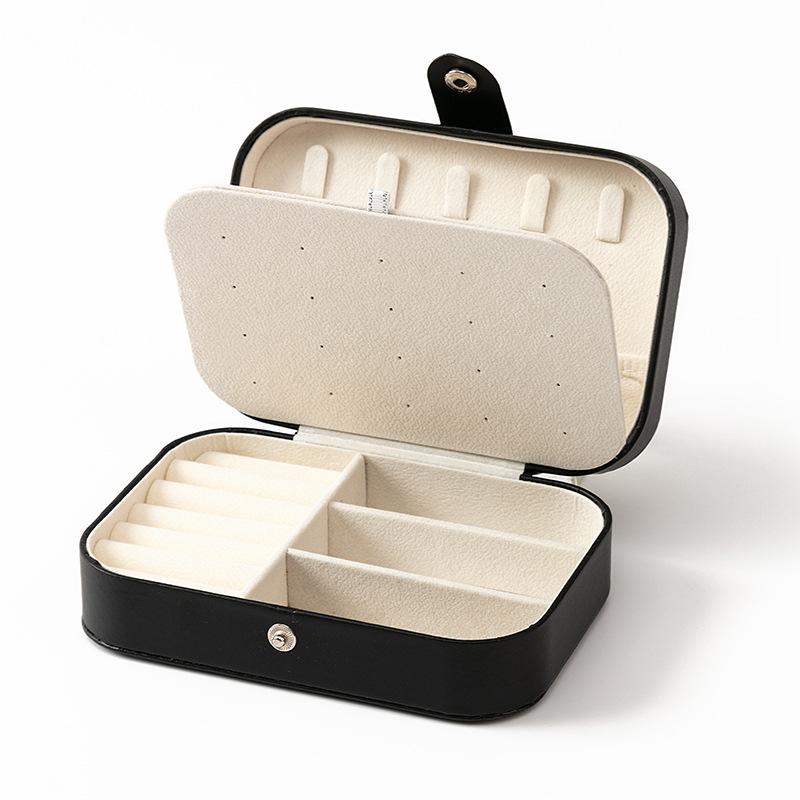 Горячая Распродажа 2024 Портативная Шкатулка Для Ювелирных Изделий Органайзер Для Ювелирных Изделий Дорожный Кейс Для Ювелирных Изделий Шкатулки Для Хранения Из Кожи На Пуговицах Застежка-Молния Ювелирные Изделия