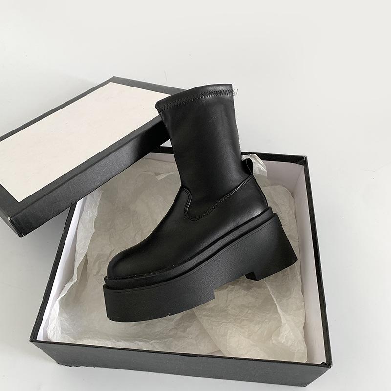 Модные черные американские ретро-ботфорты на высокой платформе женские летние 2025 года новые универсальные рыцарские сапоги