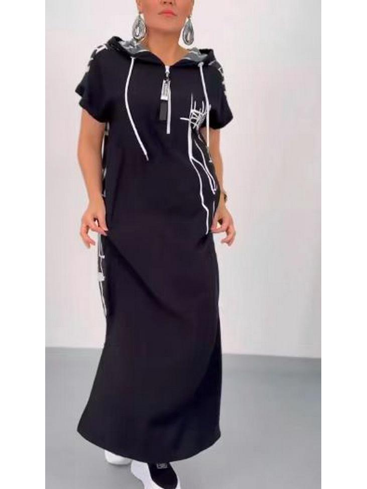 2024 Европейское и американское длинное платье с V-образным вырезом и завышенной талией - Стройнящий, модный летний стиль