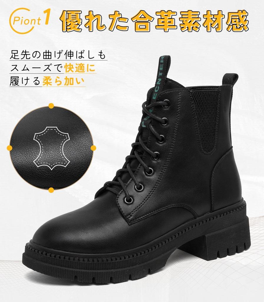 Ziitop Snow Side Fleece Thick Black Women's Boots, Zipper, Lining, Lace-Up, Sole, Waterproof, Non-Slip, High-Top,