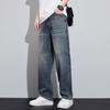 2024 Мужские эластичные прямые джинсы свободного кроя - повседневные брюки High Street Autumn
