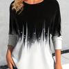 Women's Fashion Lightning Printed Round Neck Long Sleeved Top