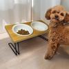 Подставка для миски для еды FiDi для кошек и маленьких собак, деревянная, железная, снижает нагрузку на позвоночник, защита тела (Железная проволока)