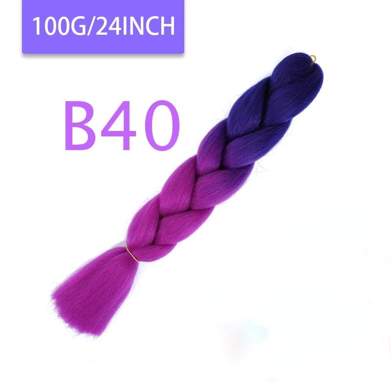 MISQUEEN Yaki Soft Hair Ombre Crochet Braiding Hair Extension For Braid 24 Inch Pink Synthetic Crochet Hair Jumbo Braid Hair