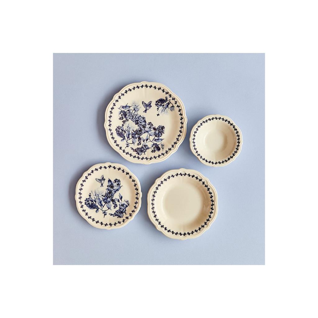 Vanessa Stoneware 24 Piece Dinner Set For 6 Persons Blue