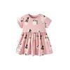 Girls Summer Round Neck Short Sleeve Dress for Toddlers and Kids Princess