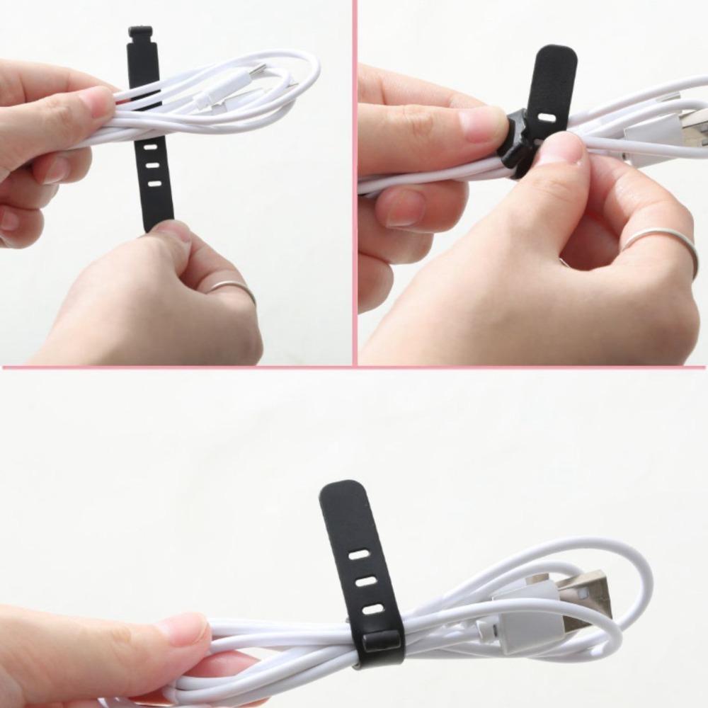 TPR Data Cable Storage Device 6 Colors Soft Rubber Strap Portable Tie Straps