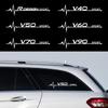2Pcs Volvo Car Window Body Stickers, Heartbeat Sport Logo Decor Decals for XC40 XC60 XC90 S60 S90 V50 Auto Exterior Accessories