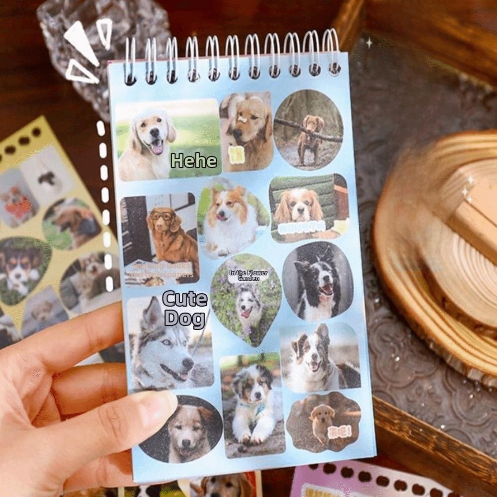 Coil-Bound Scrapbook Stickers Ring Binding Animal Sticker Book Journaling Scrapbooking Decoration
