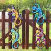 Metal Gecko Wall Decor Wall-mounted Colorful Gecko Figurine Wall Art Gecko Decoration for Garden Indoor Outdoor Decor Housewarming Gift
