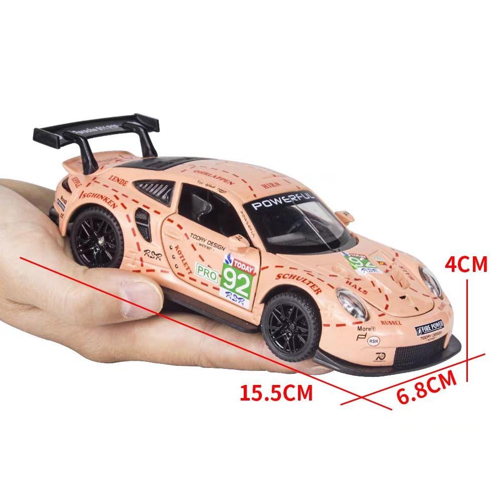 Porsche 911 GT3 RSR Match Version Моделирование Литые игрушечные машинки Звуки и свет Инерционный автомобиль 1:32 Сплавная Модель Суперкара