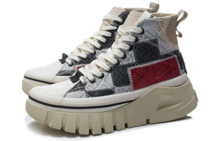 Li Ning Высокие Скейтбордические Кроссовки Женские Черно-Серые AGCR270-2