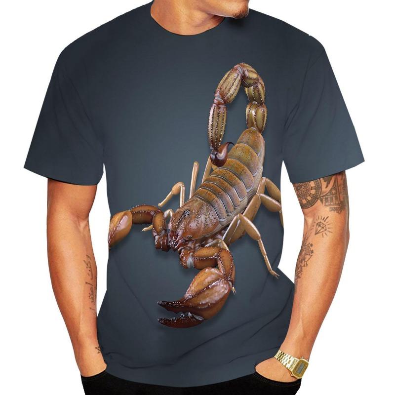 Летний забавный скорпион 3D печать мужчины женщины дети короткий рукав хип-хоп уличная одежда дышащие легкие топы фитнес