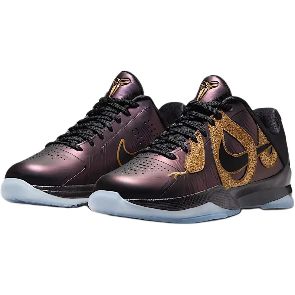 Nike Zoom Kobe 5 для школьников 'Год Манбы - Баклажан' (унисекс) Баклажановый / Черный / Металлический Золотой Детские Баскетбольные Кроссовки HM3753 500