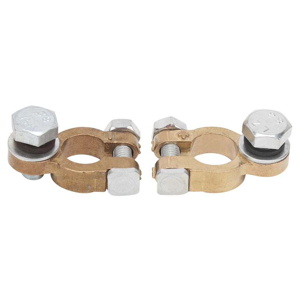 2PCS Alloy Battery Terminal Connectors Brass Positive Negative Terminals Top Post Connectors Boat