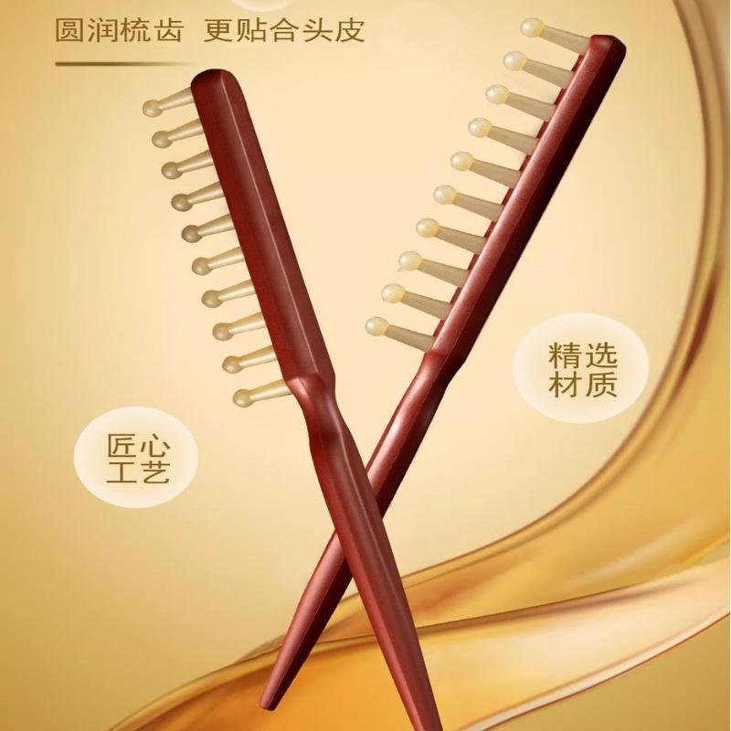 Деревянная расческа с длинной ручкой и широкими зубьями для завивки волос и укладки волнами. Профессиональный салонный инструмент для черных волос и париков.