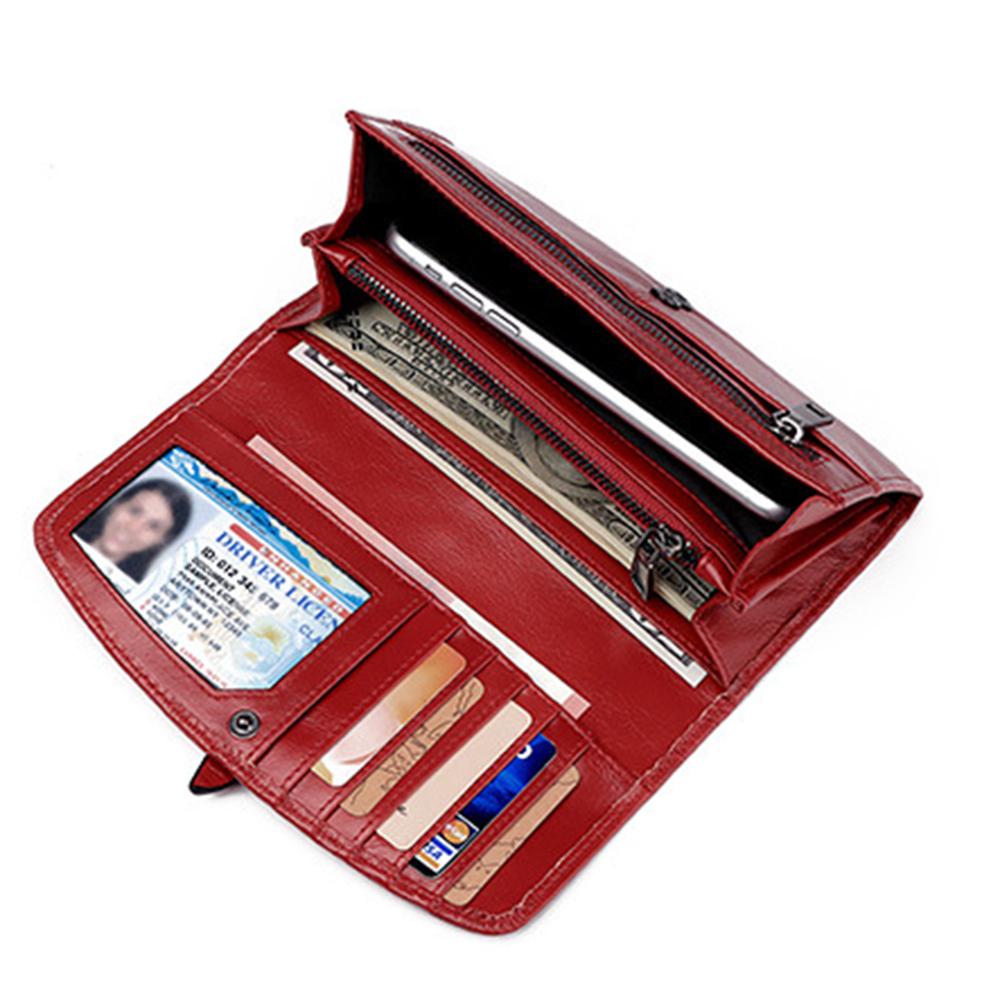 Женский длинный кошелек из натуральной кожи с RFID защитой