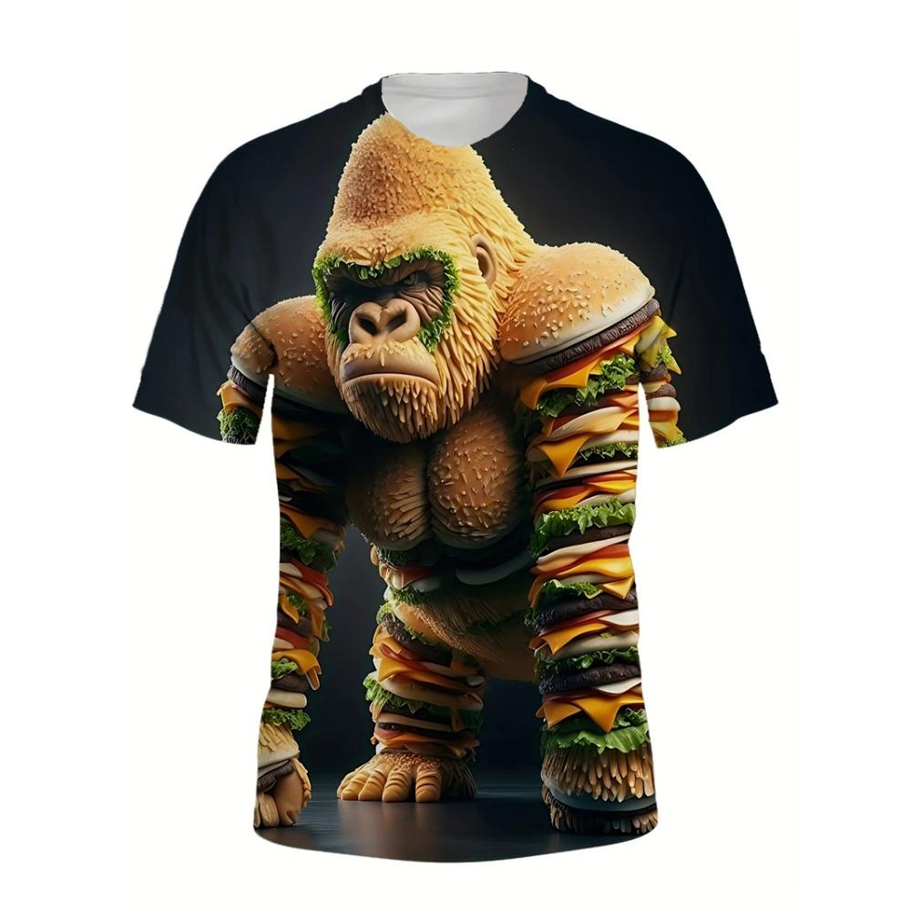 Summer Funny T Shirt For Kids Cartoon Animal Print Casual Short Sleeve Y2k T Shirt Boys Tees Top Outdoor Girl Streetwear Clothing