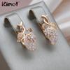 Модные серьги-фрукты золотого цвета Kinel для женщин с цирконом