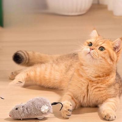 Плюшевая игрушка-кошка, имитирующая мышь, электрическая, из искусственного меха, игрушка-мышь для кошки, устойчивая к укусам, интерактивная игрушка для котенка, аксессуары для кошки