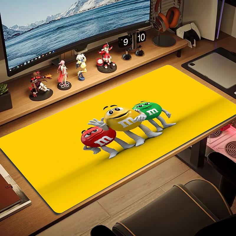 Коврик для мыши M&M's большого размера, большая подушка для игрового стола, нескользящий коврик XXL для ноутбука, планшета, игровая подкладка для мини-ПК с заблокированным краем