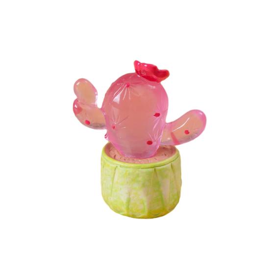 1/6Pcs Luminous Cactus Figurine Set Unique Resin Ornaments Glow-in-the-dark Desert Plant Sculpture Cactus Outdoor Garden Decoration