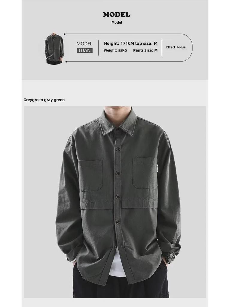 Модная рубашка в стиле Харадзюку с длинными рукавами в японском стиле в стиле ретро для мальчиков