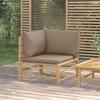 VidaXL Garden Corner Sofa with Taupe Cushions Bamboo 362286