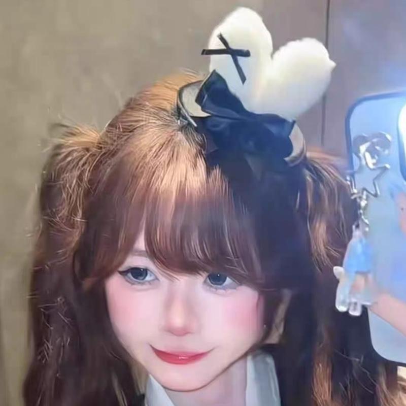 Аниме Тема Шляпа с кроличьими ушками Заколка для волос для женщин Девушка Повседневный наряд и Повседневная тематическая вечеринка Аксессуары для укладки волос