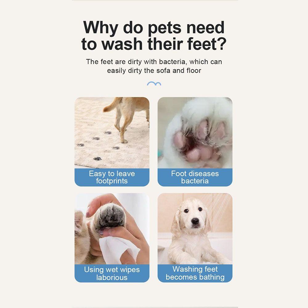 Removable Design Automatic Pet Foot Washer Intelligent Cleaning Electric Powered Pet Paw Cleaner Usb Charging Quick Low Noise